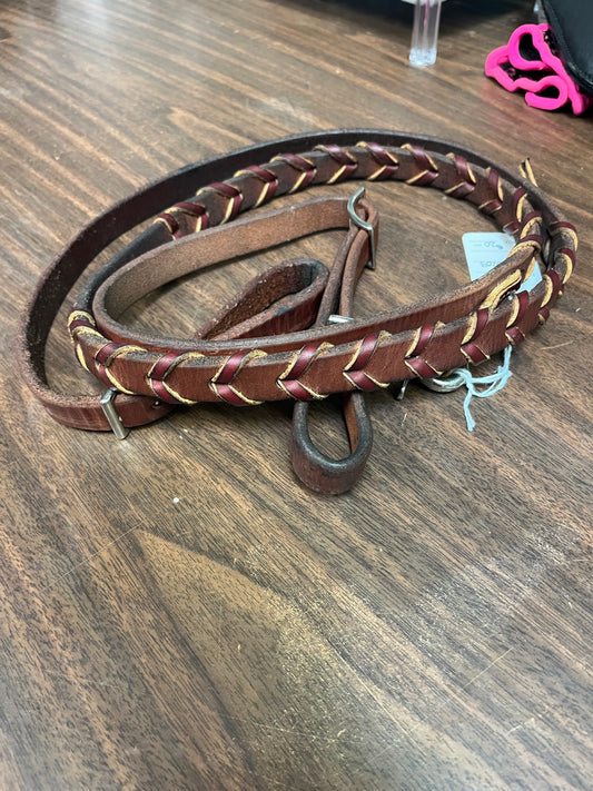 Professionals choice leather barrel reins