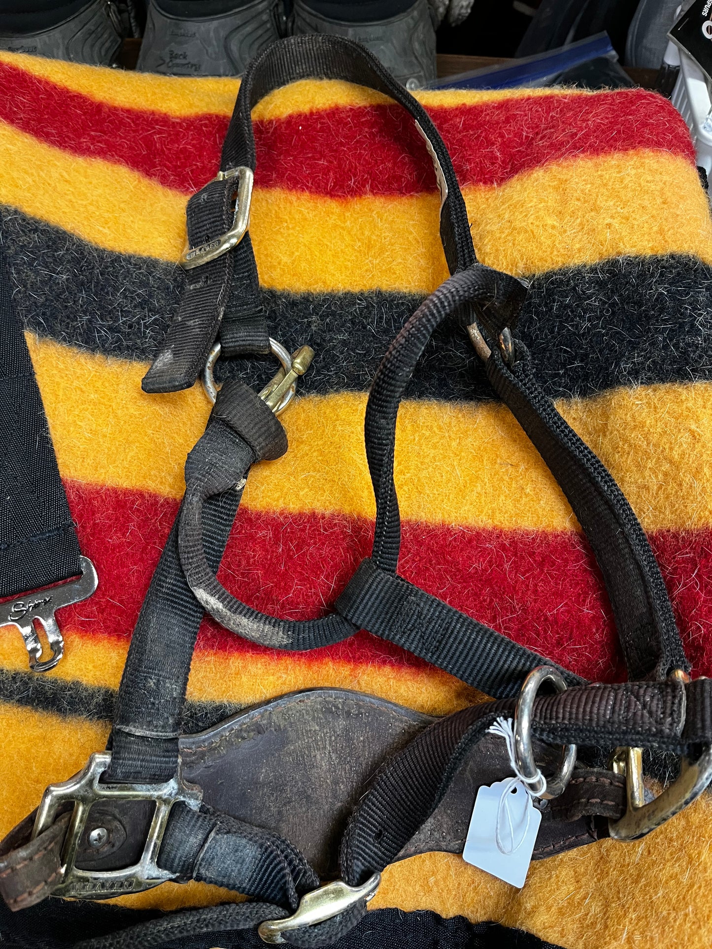 Red Leather Floral Bronc Halter